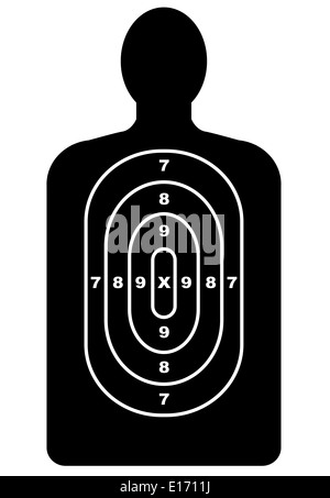 A human outline target as used in shooting galleries Stock Photo