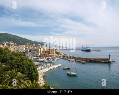 Bastia port view from the old town Stock Photo