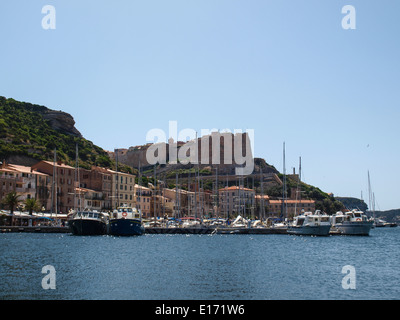 Bonifacio Corsica Europe Corse France cliffs sea Stock Photo