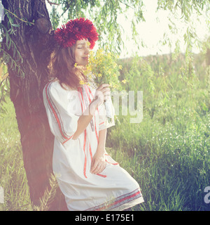 Beautiful portrait of ukranian girl Stock Photo