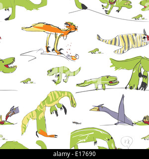 Dino Kid's Pattern Stock Photo