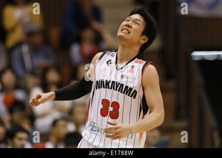 Kawasaki Todoroki Arena, Kanagawa, Japan. 24th May, 2014. Shingo Utsumi (Trians), May 24, 2014 - Basketball : National Basketball League 'NBL' FINALS 2013-2014 GAME 3 between Wakayama Trians 61-78 Toshiba Brave Thunders at Kawasaki Todoroki Arena, Kanagawa, Japan. © AFLO SPORT/Alamy Live News Stock Photo