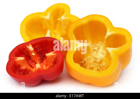 Sliced capsicum over white background Stock Photo