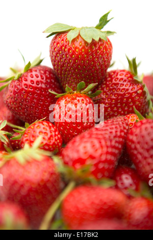 Strawberries cut out isolated on white background Stock Photo