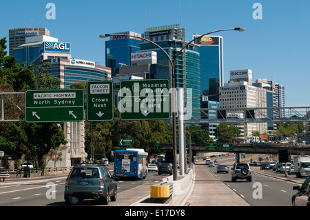 A drivers eye view of the M1 highway as it heads north out of Sydney ...