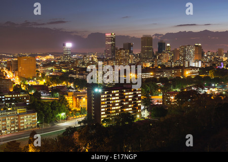 Johannesburg central business district at night. South Africa Stock Photo