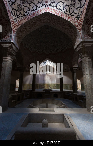 Cool, dark arches in and around a partly restored hammam near Kordasht, Iran Stock Photo