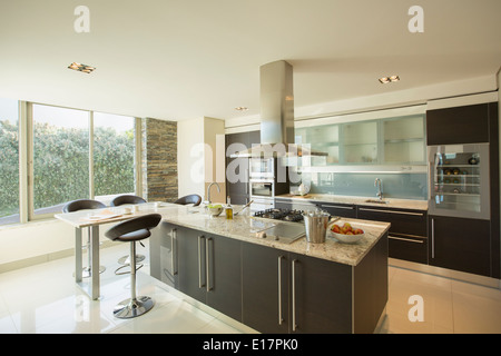 Sunny modern domestic kitchen