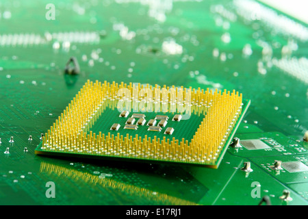 Microprocessor on Circuit Stock Photo