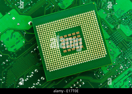 Microprocessor on Circuit Stock Photo