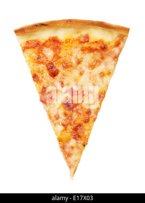 slice of delicious italian pizza, isolated on white Stock Photo