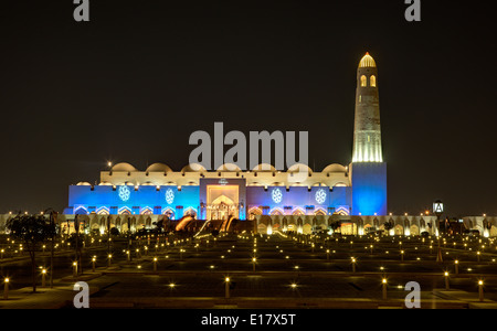 Grand Mosque in Doha at night. Qatar, Middle East Stock Photo