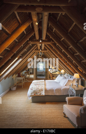 Luxury attic bedroom Stock Photo