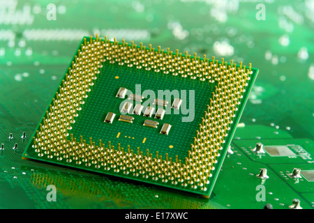 Microprocessor on Circuit Stock Photo