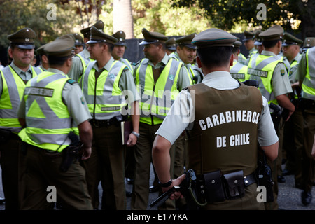 parade carabineros de chile national police officers in downtown ...