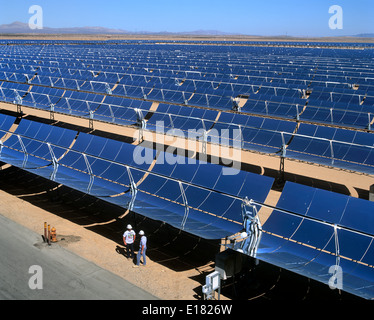 Part of a solar electric generating plant, near Kramer Junction, in California’s Mojave Desert. Stock Photo