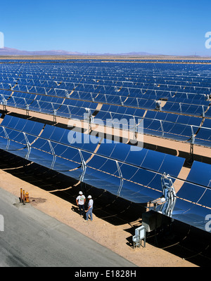 Part of a solar electric generating plant, near Kramer Junction, in California’s Mojave Desert. Stock Photo