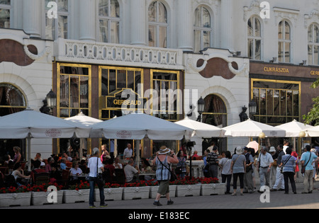 Cafe Gerbeaud, Vorosmarty ter square, Belvaros, central Budapest, Hungary, Stock Photo
