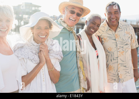 Portrait of smiling senior friends Stock Photo