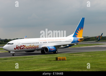 Jet2.Com Boeing 737-800 Series Airliner G-GDFD Taxiing at Manchester International Airport England United Kingdom UK Stock Photo