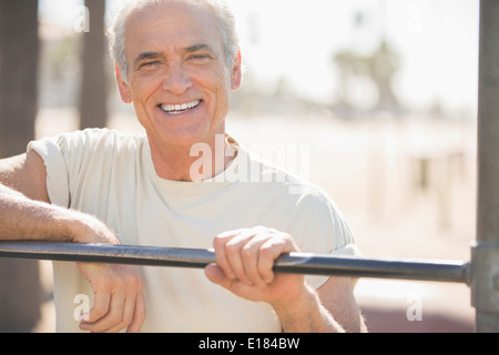 Portrait of confident senior man outdoors Stock Photo