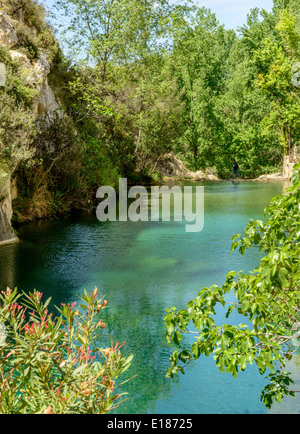 Pau Clar River and Waterfall near Ontinyent Valencia Province Spain Stock Photo