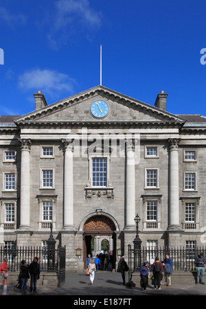 Ireland, Dublin, Trinity College, Front Gate, Stock Photo