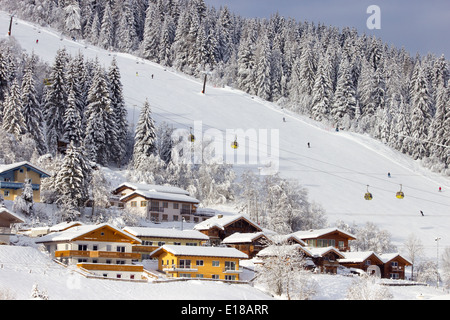 Ski piste in Flachau, Austria Stock Photo