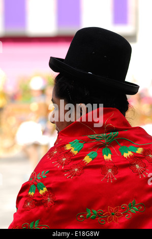 Bolivian woman in bowler hat Stock Photo