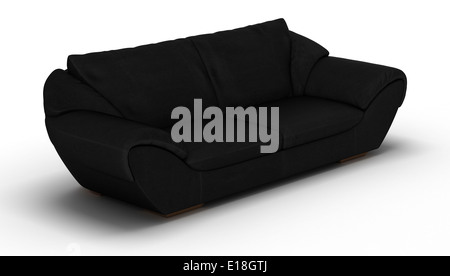 Black Leather Sofa Stock Photo