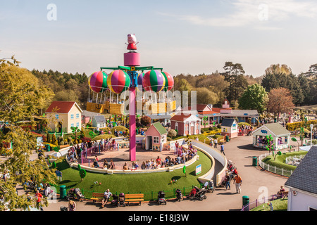 Peppa Pigs balloon ride at Peppa Pig world, Paultons Park,Romsey, Southampton, England, United Kingdom. Stock Photo