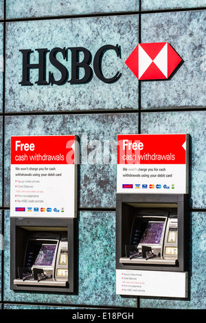 HSBC Cash machines - City of London Stock Photo