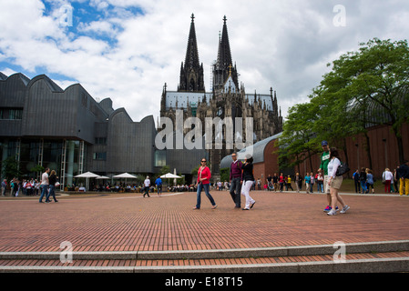 Ludwig  Art Museum and Cathedral in Cologne Stock Photo