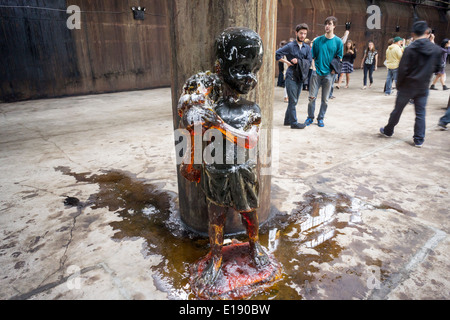 'A Subtlety' or 'The Marvelous Sugar Baby' by the artist Kara Walker is displayed in the former Domino Sugar Factory Stock Photo