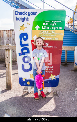 Check your height sign, Paultons Park, Southampton, England, United Kingdom. Stock Photo