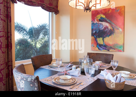 Showcase Dining Room Interior, USA Stock Photo