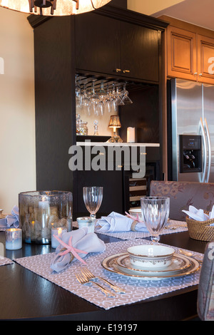 Showcase Dining Room Interior, USA Stock Photo