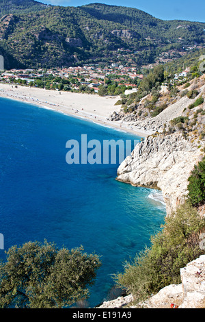 Oludeniz beach in the Fethiye district of Turkey Stock Photo