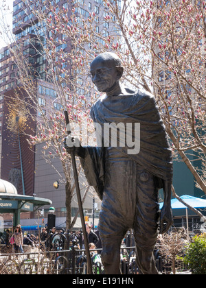 Gandhi Sculpture in Union Square Park, NYC, USA Stock Photo