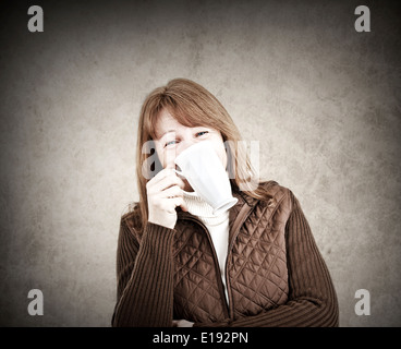 Portrait of a happy cheerful funny female laughing Stock Photo