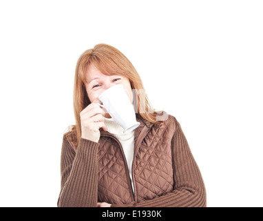 Portrait of a happy cheerful funny female laughing Stock Photo