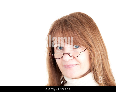 Portrait of a handsome female with reading glasses Stock Photo