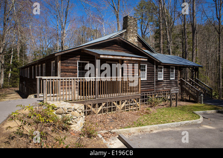 The Appalachian Clubhouse is pictured in the Elkmont Historic District of the Great Smoky Mountains National Park in Tennessee Stock Photo