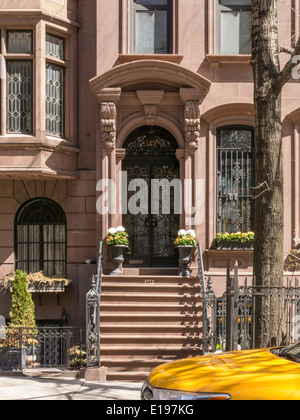 Brownstones on East 35th Street in the Murray Hill Neighborhood, NYC Stock Photo