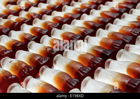 Cola bottle background arranged in rows Stock Photo