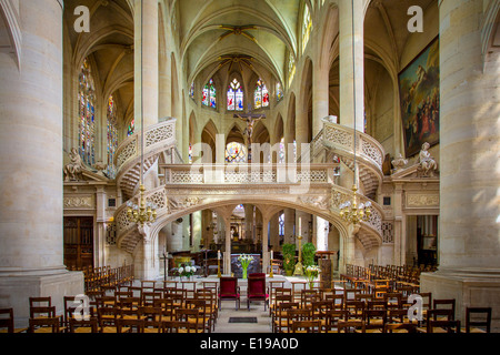 Interior of Saint Etienne du-Mont, Latin Quarter, Paris France Stock Photo