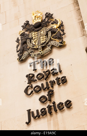 The Royal Courts of Justice insigna. Stock Photo