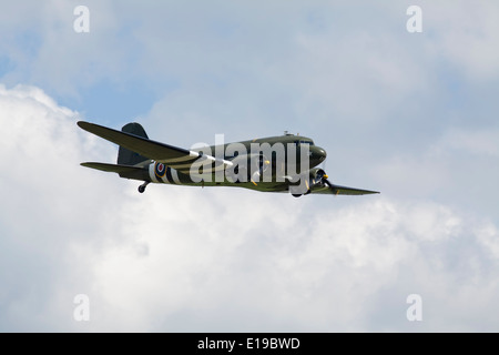 RAF Dakota flying Stock Photo