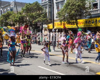 SAN FRANCISCO, CA/USA - MAY 25: San Francisco Carnaval Grand Parade on Memorial Day Weekend 2014 in San Francisco. Stock Photo