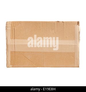 Standard cardboard box isolated on white background Stock Photo
